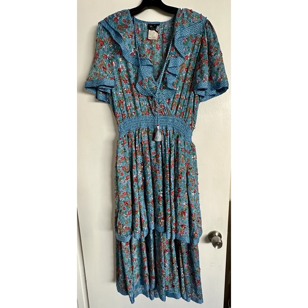 VTG Diane Freis Georgette Romantic Maxi Flowy Boho Pattern Flowers Dress READ